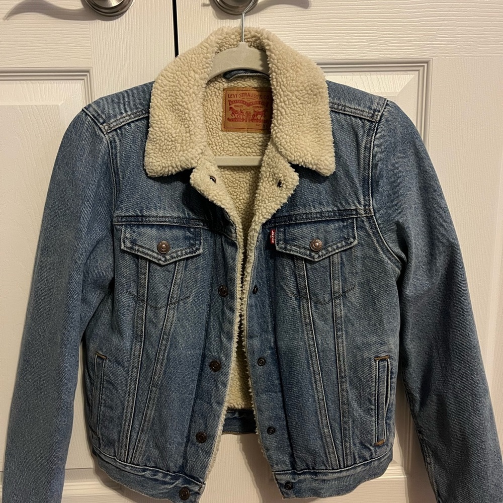 Levi's Cream Sherpa Lined Jean Jacket